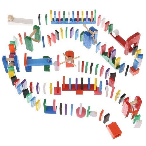 Drevené domino farebné 360 ks Kruzzel 22914 Drevené domino barevné 360 ks Kruzzel 22914