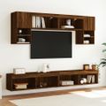 vidaXL TV skrinky s LED svetlami 2 ks hnedý dub 100x30x30 cm