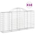 vidaXL Oblúkové gabiónové koše 18 ks 200x30x100/120cm pozinkov. železo