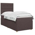 vidaXL LED boxspring posteľ s matracom Tmavohnedá 80 x 200 cm Látka