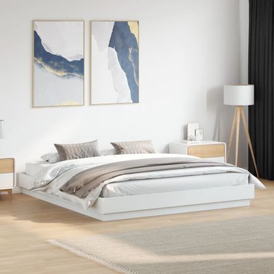 vidaXL Posteľný rám biely 200x200 cm kompozitné drevo