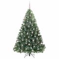 vidaXL Umelý vianočný stromček s 300 LED-i Zelená 210 cm PE a PVC