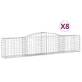 vidaXL Oblúkové gabionové koše 8 cm 400x50x80/100cm pozinkované železo