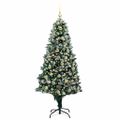 vidaXL Umelý vianočný stromček Zelená 180 cm PVC a Oceľ a Plast