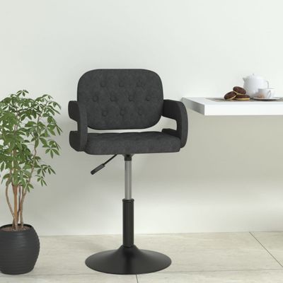 vidaXL Otočná jedálenská stolička tmavosivá látková