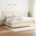 vidaXL Boxspring posteľ s matracom krémová 200x200 cm látka