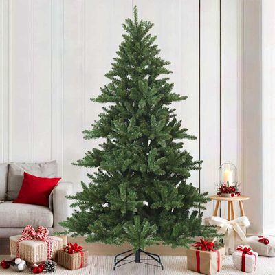 vidaXL Umelý Sklápací Vianočný Stromček Zelená 210 cm PVC, oceľ