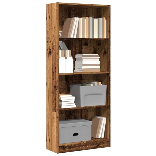 vidaXL Knižnica staré drevo 60x24x143 cm kompozitné drevo
