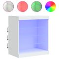 vidaXL Komoda s LED svetlami biela 60,5x37x67 cm