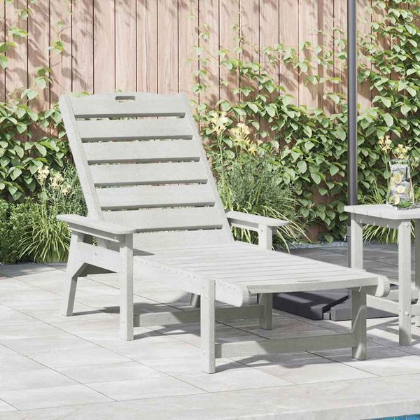 vidaXL Lehátko Biela 195,5 x 53 x 98,5 cm HDPE