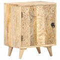 vidaXL Vyrezávaný nočný stolík 40x30x50 cm masívne mangovníkové drevo