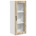 vidaXL Nástenný sklenený kabinet PORTO Sonoma dub 40 x 31 x 100 cm