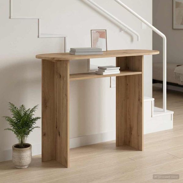 vidaXL Konzolový stôl Dub artisan 100 x 39,5 x 75 cm Kompozitné drevo