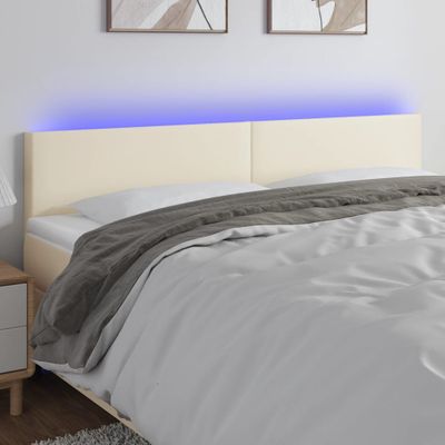 vidaXL Čelo postele krémové 160x5x78/88 cm umelá koža