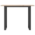 vidaXL Jedálenský stolík v tvare O 100x50x75 cm borovica a oceľ