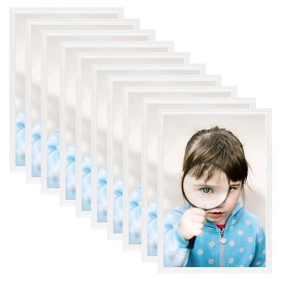 vidaXL Fotorámiky na stôl, koláž 10 ks, biele 18x24 cm, MDF