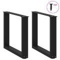 vidaXL Nohy konferenčného stolíka v tvare U, 2 ks, čierne, 50 x (42-43) cm, oceľové