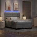 vidaXL LED box s pružinami Svetlosivá 160 x 200 cm látka