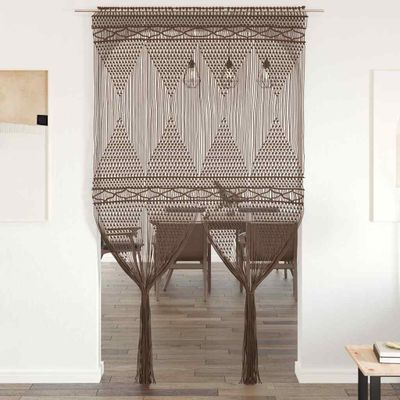vidaXL Záclona macrame sivo-hnedá 140x240 cm bavlna