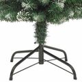 vidaXL Umelý chudý vianočný strom Zelená a biela 150 cm