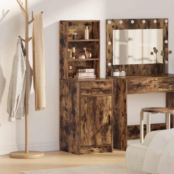 vidaXL Highboard Dymová dub 40 x 40,5 x 135 cm Kompozitné drevo