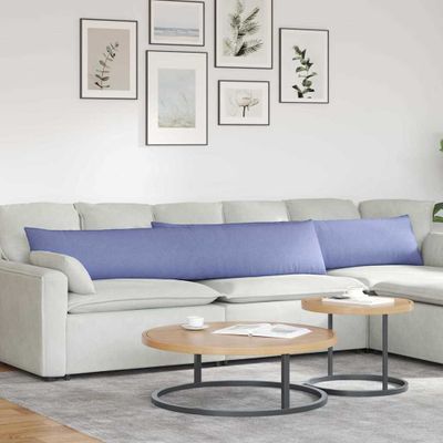 vidaXL Vankúše na pohovku 2 pcs Modrá džínovina 200 x 40 cm látka