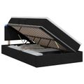 vidaXL LED úložná posteľ s matracom Čierna 120 x 200 cm Látka
