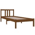 vidaXL Posteľný rám medový drevený masív 75x190cm malé jednolôžko
