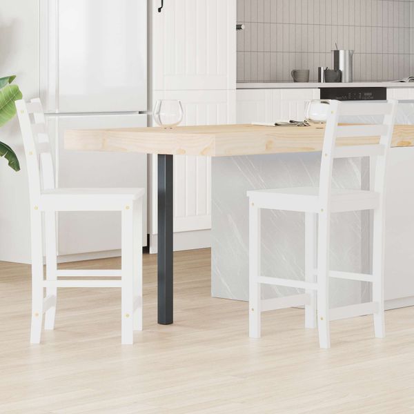 vidaXL Jedálenské stoličky 2 pcs Biela 40 x 47,5 x 99,5 cm