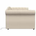 vidaXL Pohovka s USB krémová látková 90x200 cm