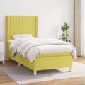 vidaXL Posteľný rám boxspring s matracom zelený 90x190 cm látka