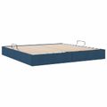 vidaXL Otomanový posteľný rám s úložiskom Modrá 200 x 200 cm látka
