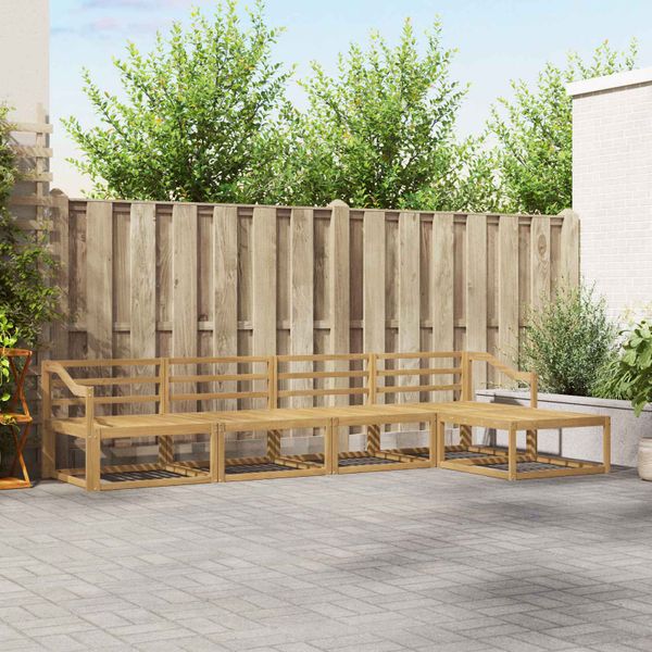 vidaXL Záhradná súprava gaučov 5 pcs Biela 325 x 162,5 x 73 cm
