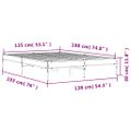 vidaXL Posteľný rám sivý sonoma 135x190 cm kompozitné drevo a kov