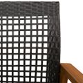 vidaXL Záhradná lavica čierna 112 cm polyratan a akáciové drevo