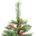 vidaXL Umelý výklopný vianočný stromček so šiškami a bobuľami 150 cm