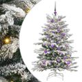 vidaXL Umelý Sklápací Vianočný Stromček Biela 150 cm PE a PVC
