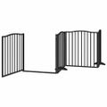 vidaXL Brána pre psa dvere sklad. 10panel. čierna 800cm topoľové drevo