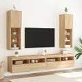 vidaXL TV skrinky s LED svetlami 2 ks dub sonoma 30,5x30x102 cm