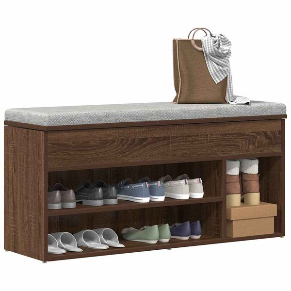 VidaXL Lavička na topánky Hnedý Dub 102x30,5x45cm Konštruktérske drevo