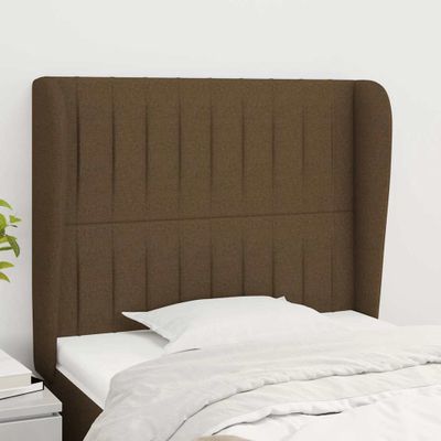 vidaXL Čelo postele so záhybmi tmavohnedé 103x23x118/128 cm látka
