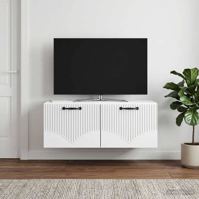vidaXL Nástenná TV skrinka Biela 78,5 x 41 x 30 cm Kompozitné drevo