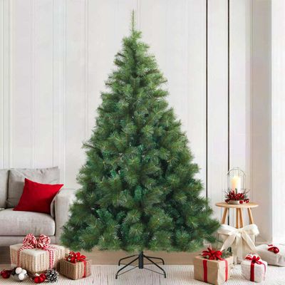 vidaXL Umelý Sklápací Vianočný Stromček Zelená 210 cm PVC, oceľ