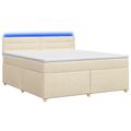 vidaXL Posteľ boxspring s matracom Krémová 140 x 200 cm Látka