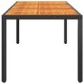 vidaXL Záhradný stôl 190x90x75 cm akáciové drevo a polyratan čierny