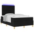 vidaXL LED box s pružinami s čelnou doskou Čierna 120 x 200 cm látka