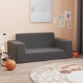 vidaXL 2-miestna detská pohovka antracitová mäkký plyš