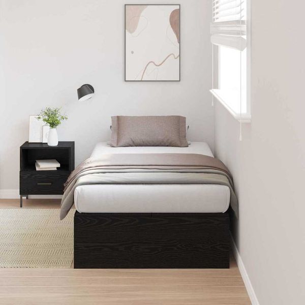vidaXL Rám postele s úložným prostorem Čierny dub 100 x 200 cm