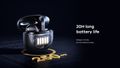 Remax earphones bluetooth tws W26 black