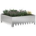 vidaXL Obrubník trávnika 4 ks 60 x 60 x 20 cm Oceľ Strieborná